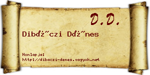 Dibáczi Dénes névjegykártya